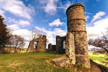 Close shot of kinnoull hill castle