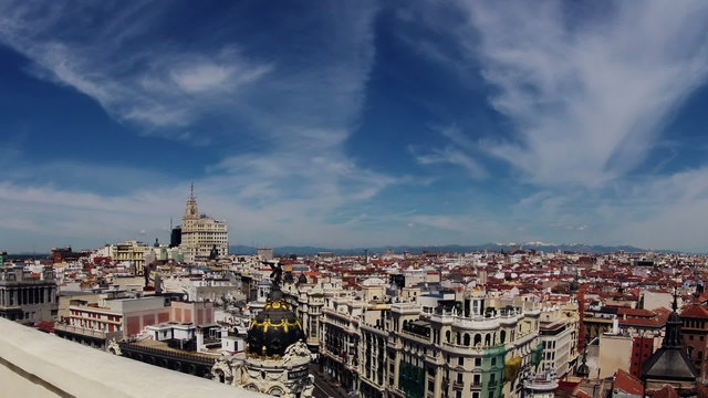 Madrid. Top view. Timelapse