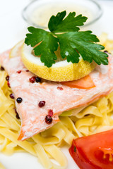 pasta and smoked salmon