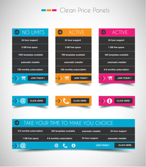 Web price shop panel with space for text and buy now button.