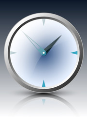 Vector clock icon on dark background