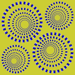 Rotating Circles. Optical Illusion