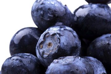 blue berries with water drops