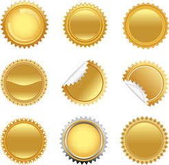 Golden starbursts set. To see the other vector starburst illustrations , please check Badge and Label collection.