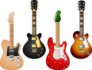 Vector guitar set with different music styles. To see the other vector guitar illustrations , please check Guitars collection.