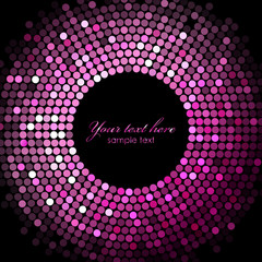 Vector pink disco lights on black background