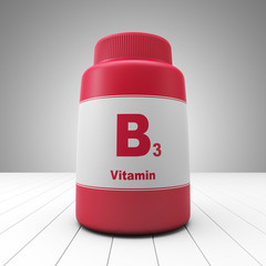 Vitamin B3 red bottled bottle