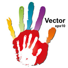 Mother and child hand prints