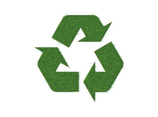 Green Turf Logo of Recycle arrow triangle 芝生のリサイクル ロゴ