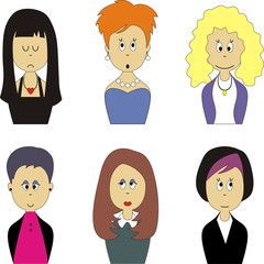 Female face avatar set 001