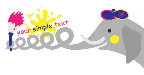 elephant who writes words a brush