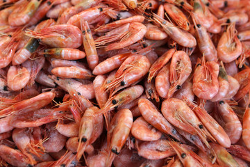 Fischmarkt in Bergen. Norwegen - obrazy, fototapety, plakaty