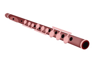 A Musical Flute Isolated on White Background