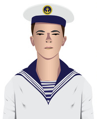 Sailor military with uniform and hat