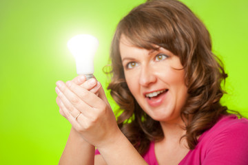 Woman with bulb