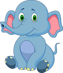 Cute baby elephant cartoon