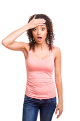 Obraz premium surprised young african woman