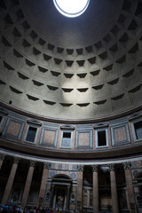 Obraz premium Interior view of the dome of the Pantheon in Rome, Italy.