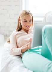 woman with tablet pc