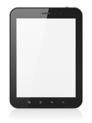 Black abstract tablet computer (tablet pc) on white background,