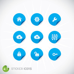 Sticker Icons, Symbols, Buttons, Sign, Emblem