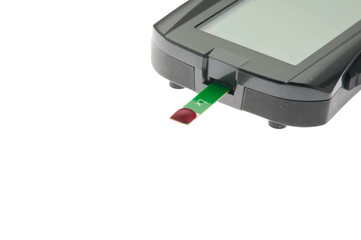 isolated diabetic blood sugar meter