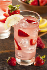 Refreshing Ice Cold Strawberry Lemonade