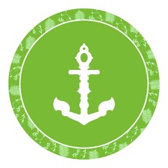 Ancre dans un panneau vert