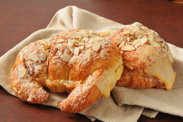Almond custard croissants