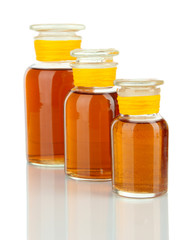 Medicine bottles isolated on white