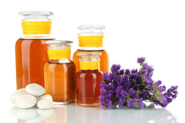 Medicine bottles isolated on white