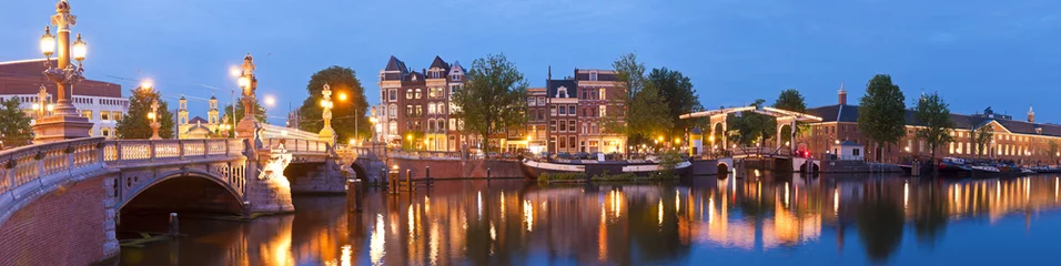Crédence de cuisine en verre imprimé Amsterdam Blauwbrug, Amsterdam
