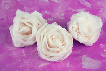 Sugar roses, on color background