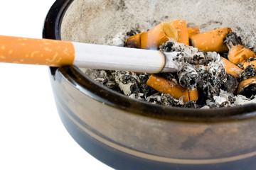 ashtray on white background