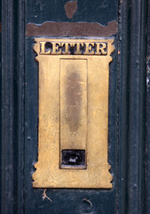 Old brass letterbox
