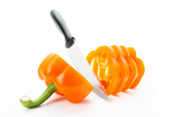 sliced ​​orange pepper