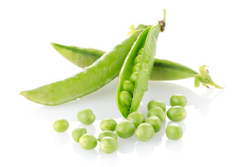 Fresh green pea pod