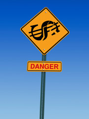 dollar danger ahead sign