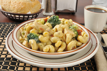 Chicken on cavatappi pasta