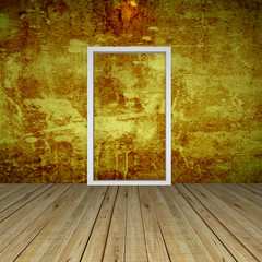 Gold Empty Room with Door