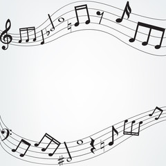 Obraz premium music notes border