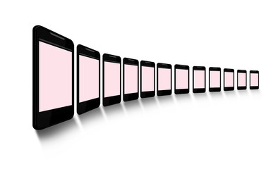 Blank mobile phone screens