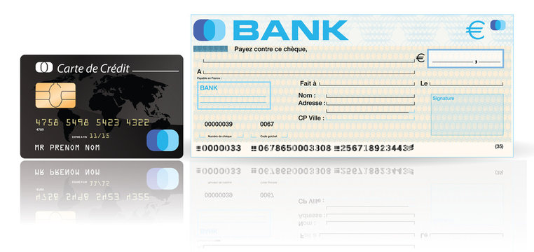 carte bleue / VISA et chèque de banque