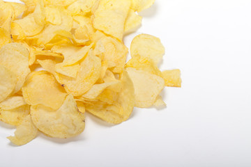 potato chips isolated on white background