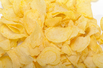 potato chips isolated on white background