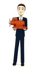 3d render of cartoon character with vice