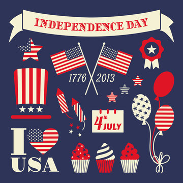 Independence Day Design Elements Set