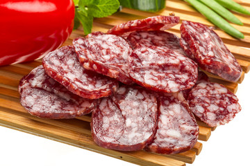 Fresh ripe salami