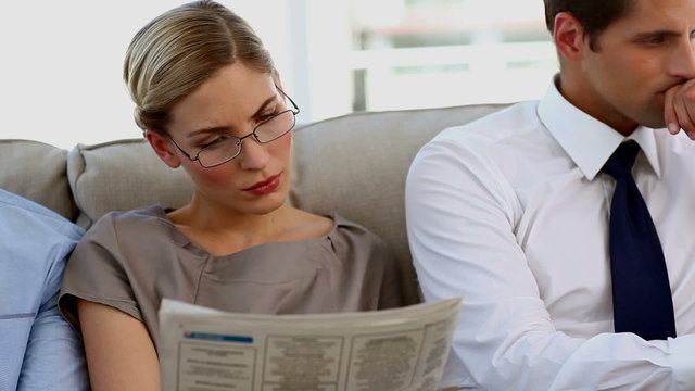 Business people sitting in the staffroom