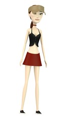 3d render of cartoon character with summer hat